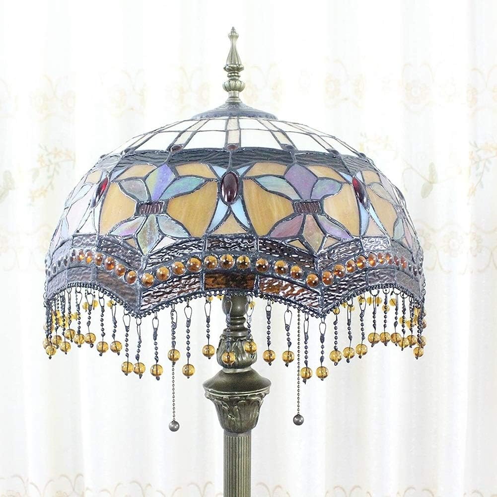 アンティーク スタンドランプ 鷹 鷲 猛禽類 チューリップ ガラスランプ