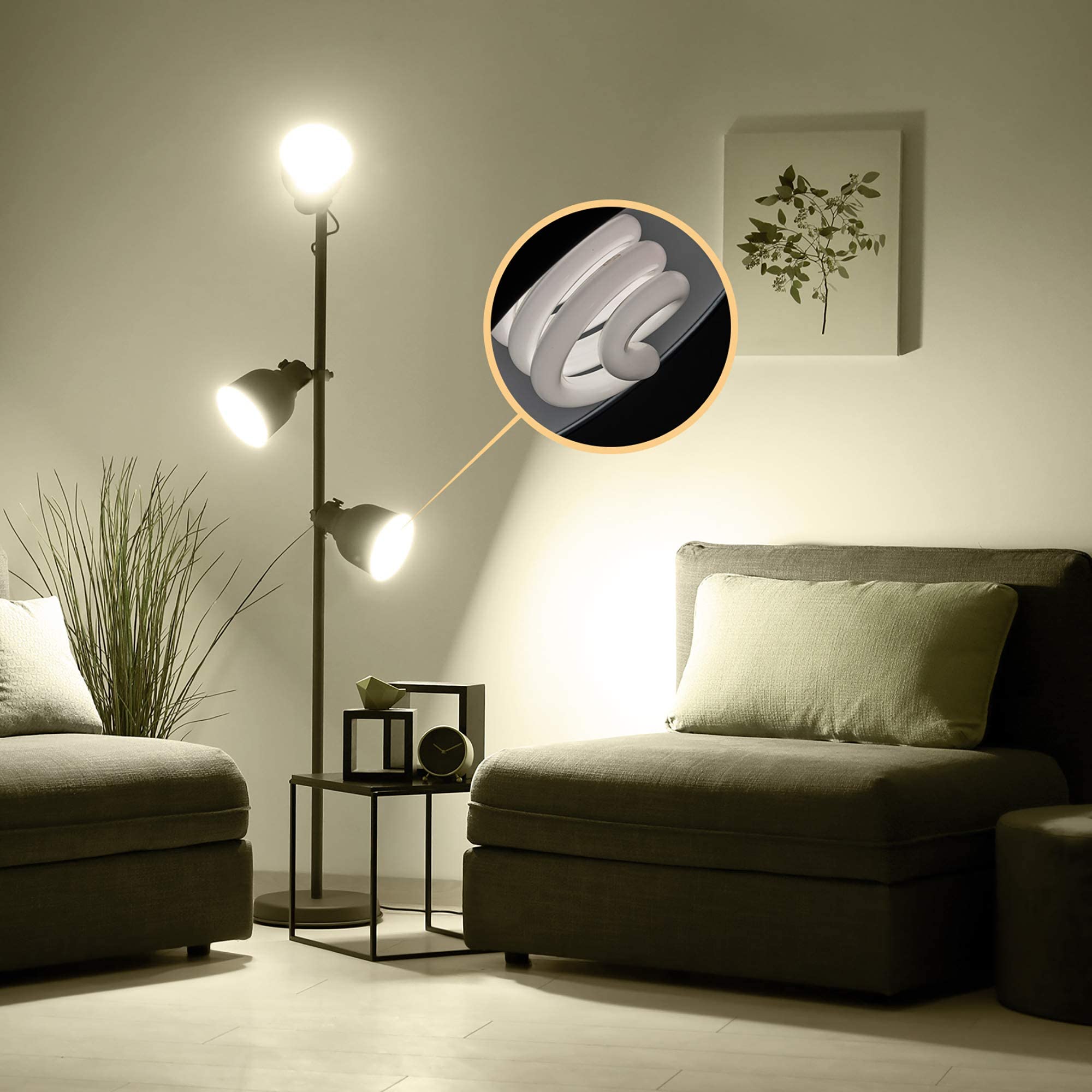 JACKYLED UL-Listed GU24 CFL Light Bulbs, T3 13W 2700K Warm