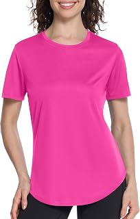 Roadbox Womens Workout Tops Short Sleeve, UPF 50+ Sun Protection Athletic Shirts