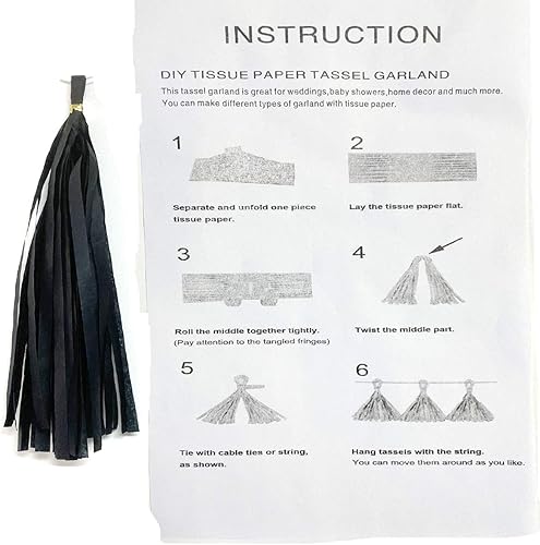 Miniatura 25 de Borlas de papel de seda con borlas de papel, guirnalda, bandera, decoración de mesa, fiesta, borlas, pancartas de boda, cumpleaños, baby shower