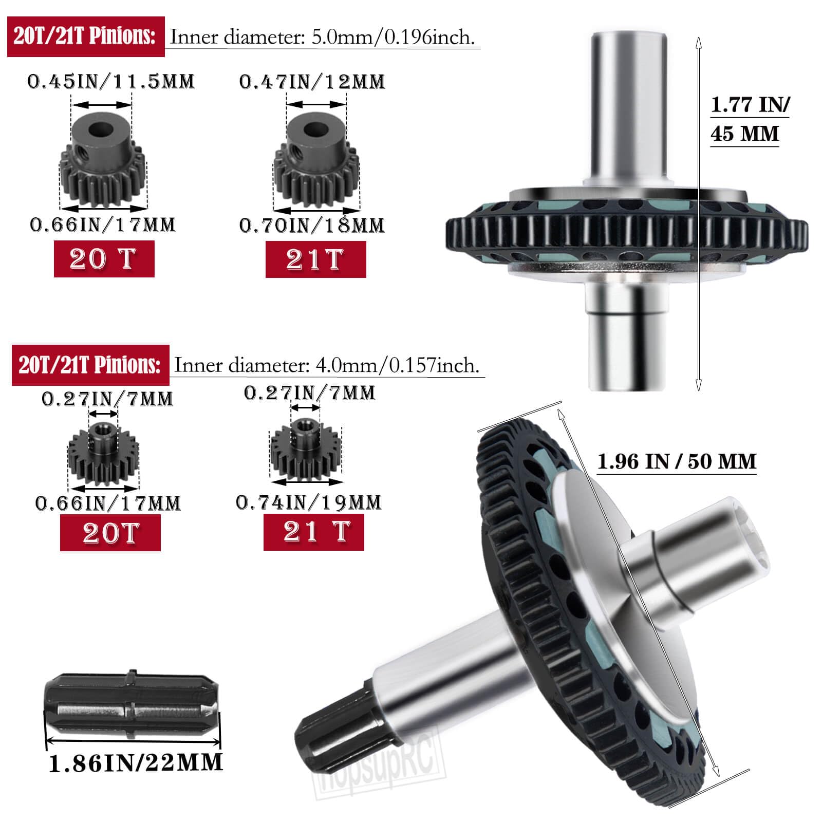 Metallstahl 57T 0.8 Mod Slipper Set – Ersatzteil Für 1/10 Granit, Typhon 1/8 & Andere RC Autos