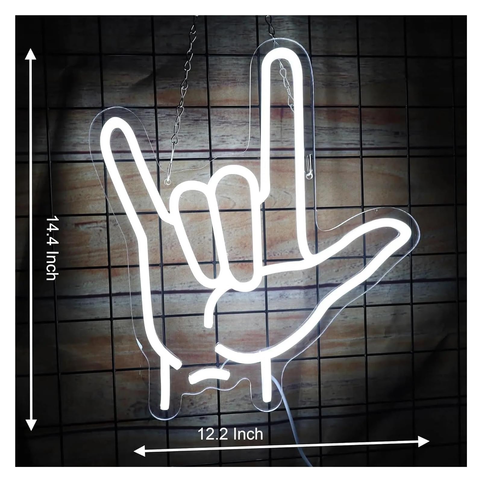 Insegna al Neon Luci Al Neon A Forma Di Mano Rock And Roll Per Bar, Pub, Camera Da Letto, Caverna Dell'uomo, Sala Giochi, Decorazione 36.5x31cm