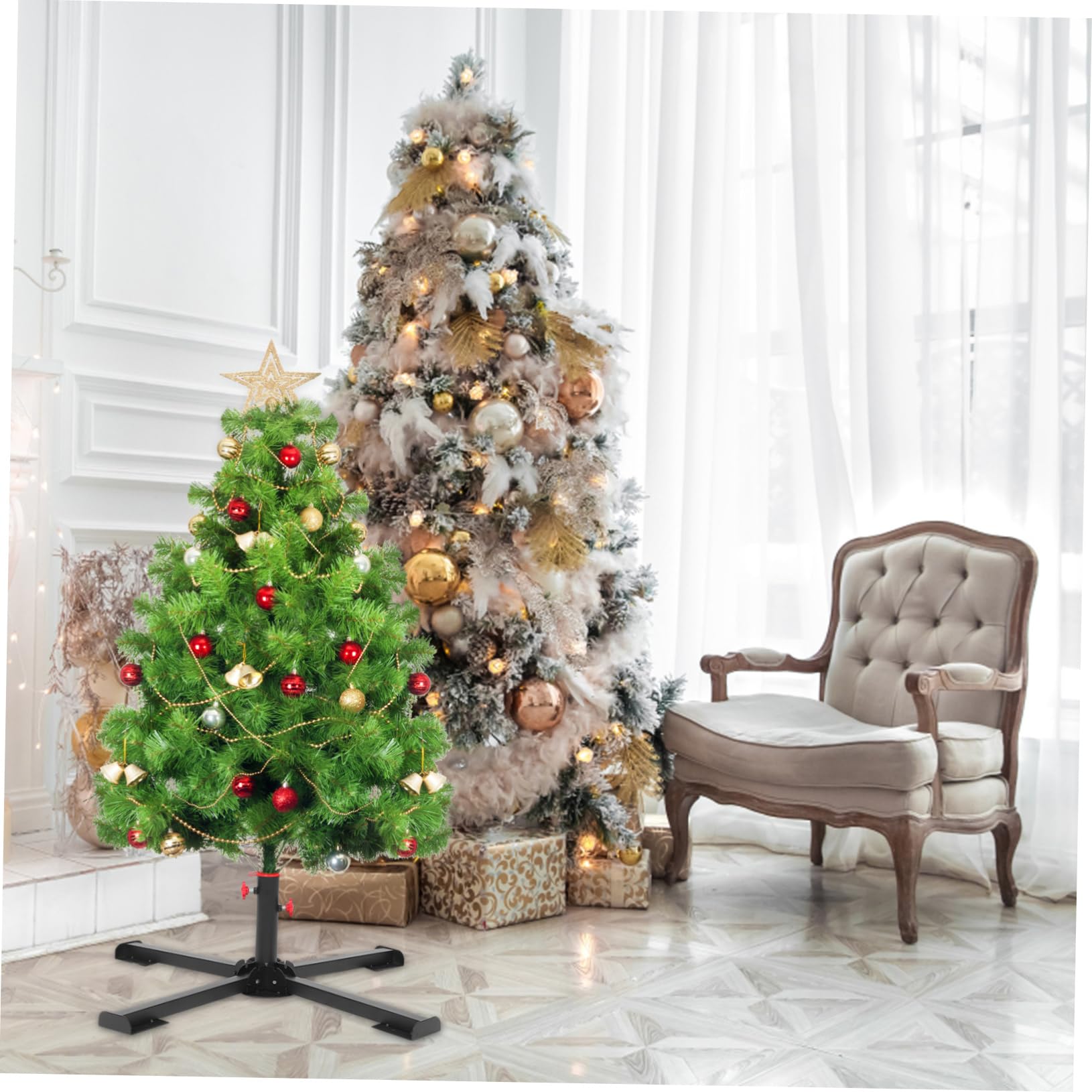 MAGICLULU Base de Árbol de Navidad Plegable de Acero Inoxidable Soporte