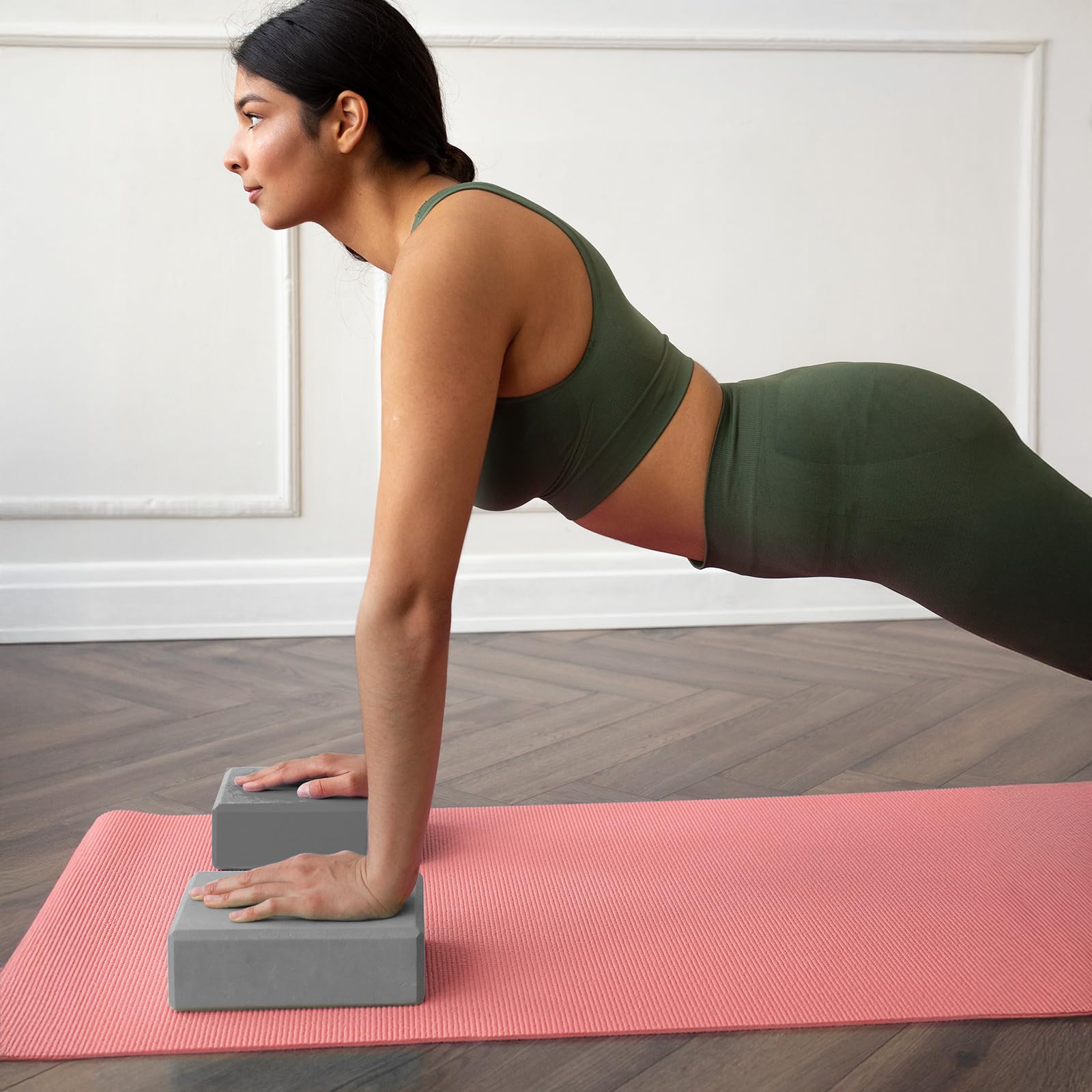 Yoga-Blöcke – Premium-EVA-Schaum-Steine für Pilates-Workout, Stretching, Meditation – Yoga-Block für Flexibilität, Gleichgewicht, Wirbelsäulenkraft, rutschfeste und leichte Übungsblöcke, 4 Stück