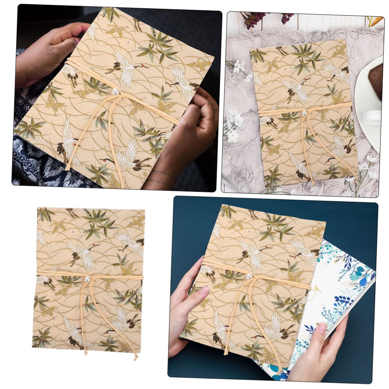 NUOBESTY 3pezzi Copertina Decorativa Per Libri Fodera Con Design Elegante Di Gru Protezione Riutilizzabile Per Libri Scolastici e Personali