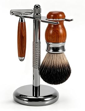 Safety Razors Stand, Alloy Shaving Brush Stand, 5.90 x 2.75in Razors and Brush Stand with 0.51in and 1.06in Opening, Shaving Brush Holder for Fixing Shaving Razors