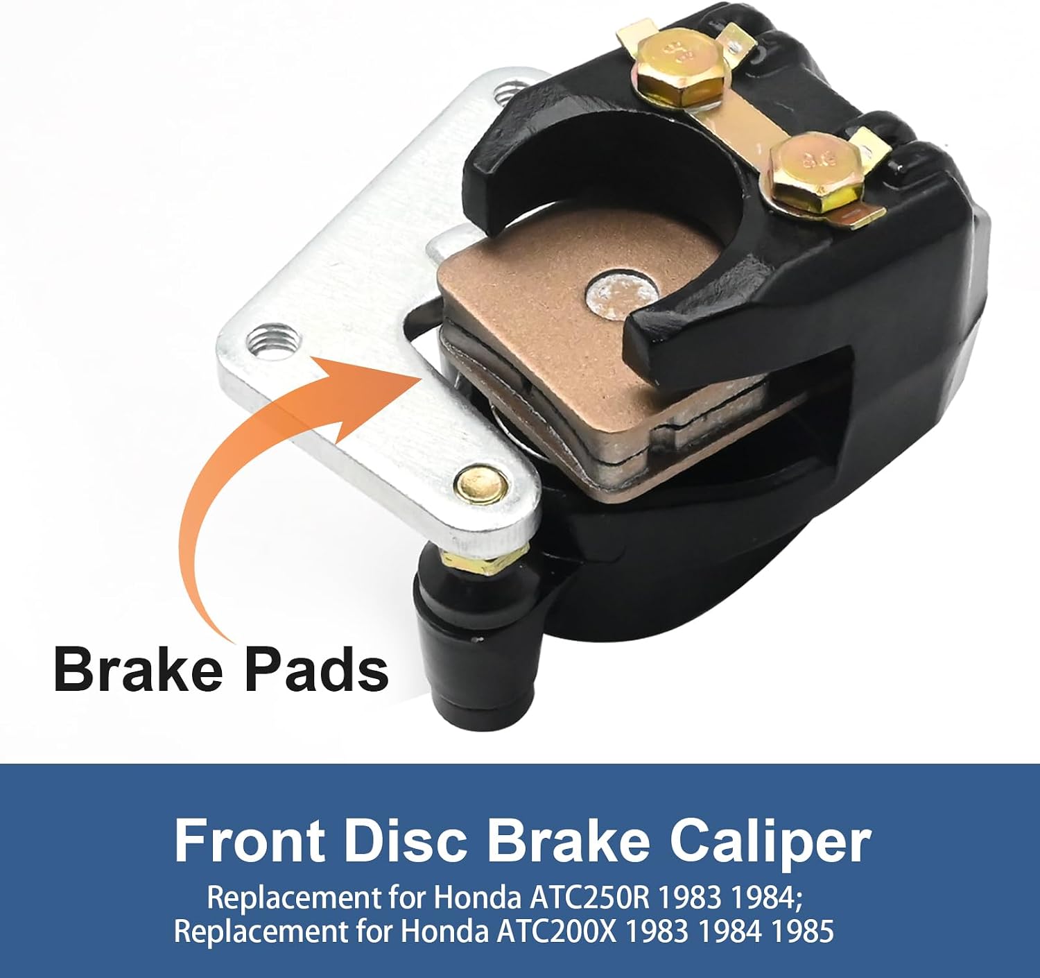 45200-965-006 Front Disc Brake Caliper, Replacement for Honda ATC250R 1983 1984, Replacement for Honda ATC200X 1983 1984 1985 (Black)