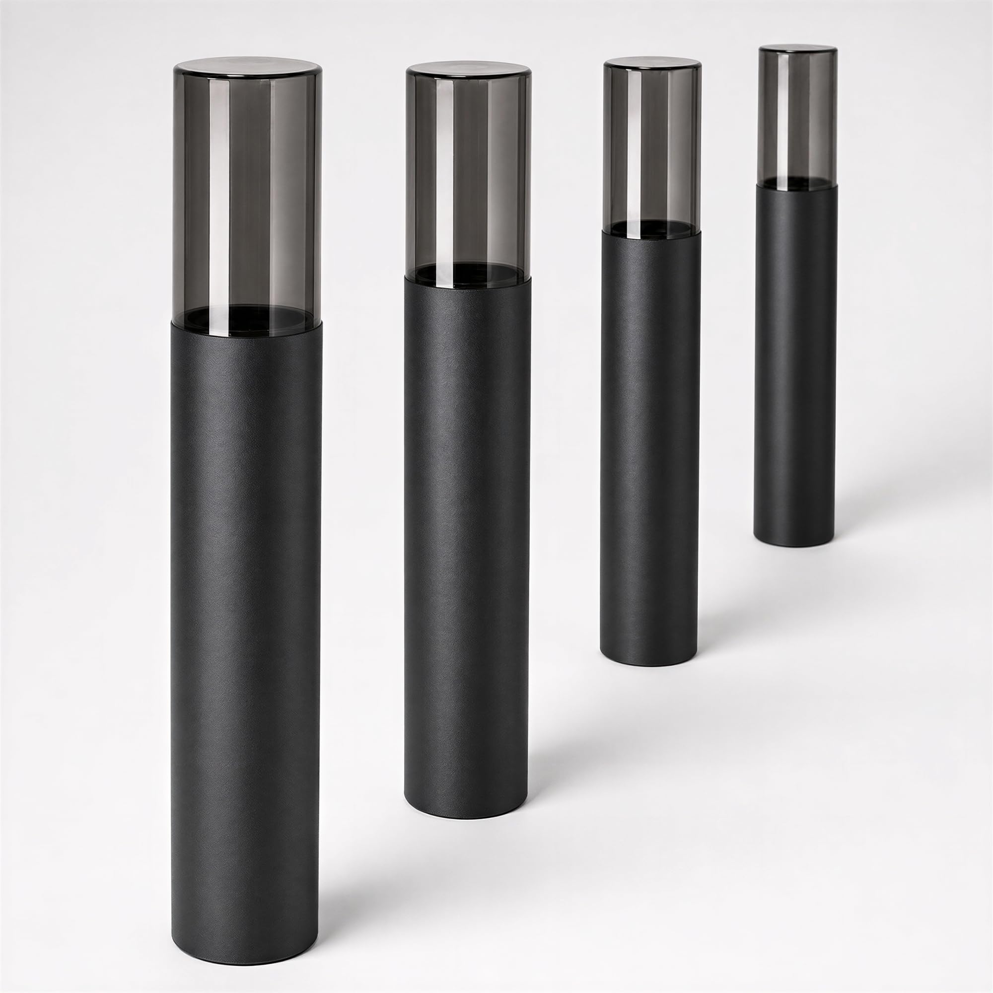 SSC-LUXon VARDA - Lámpara de pie para exteriores (4 unidades, casquillo E27, altura 50 cm), color negro