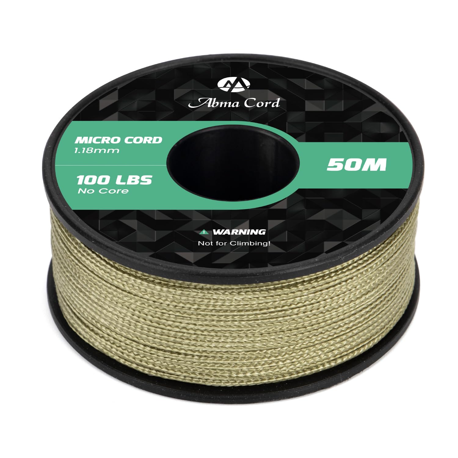Abma Cord Micro Cord 1.18mm Paracord 50M Spool Utility Cord Braided Cord - Max. 45kg (100lbs) - Holy Guacamole โ image 1