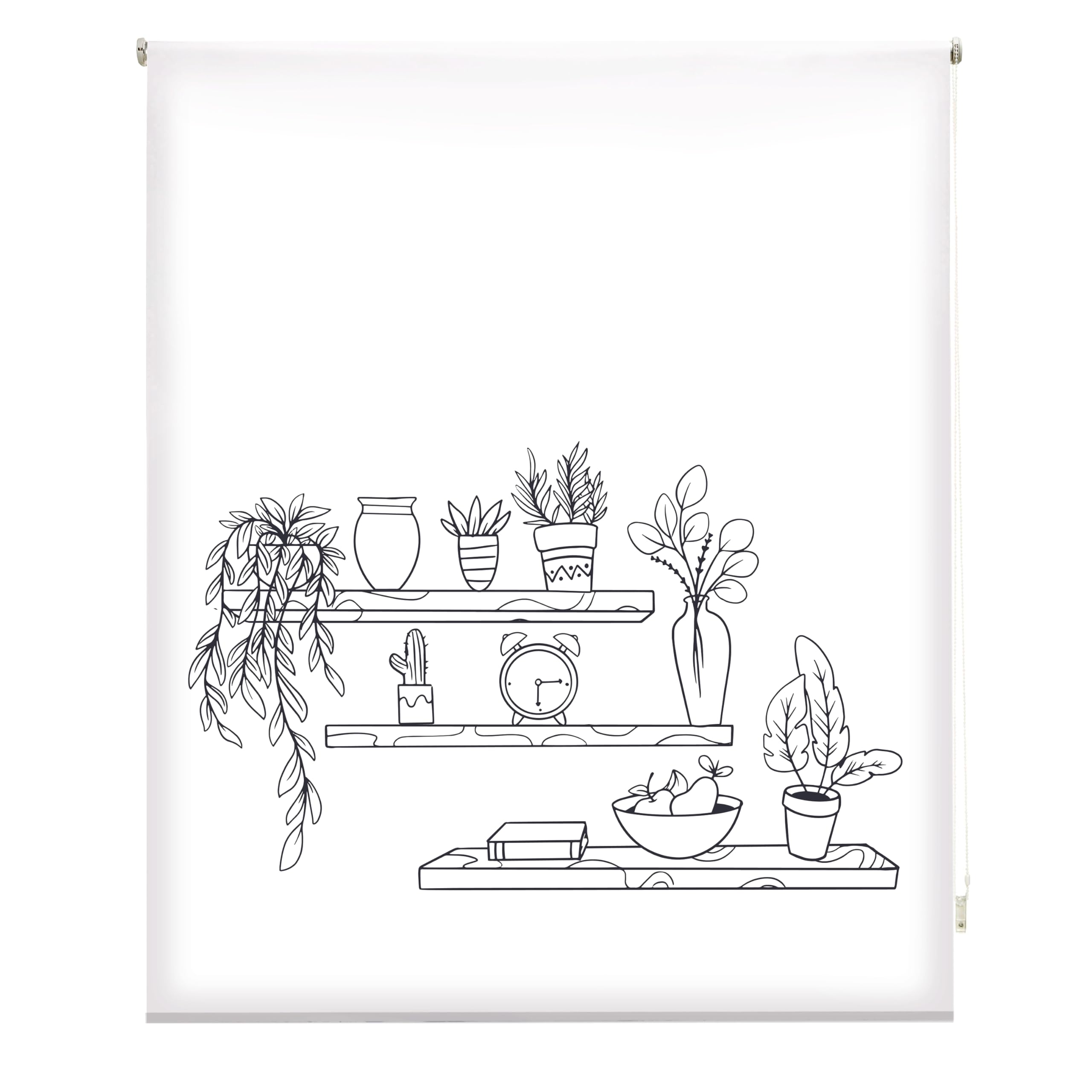Blindecor Digital | Estor Enrollable Translúcido Estampado |Familia Cocina| Modelo C-ESTANTERIA | 110 x 180 cm (Ancho por Alto) Tamaño de la Tela 106 x 175 cm | Estores para Ventanas