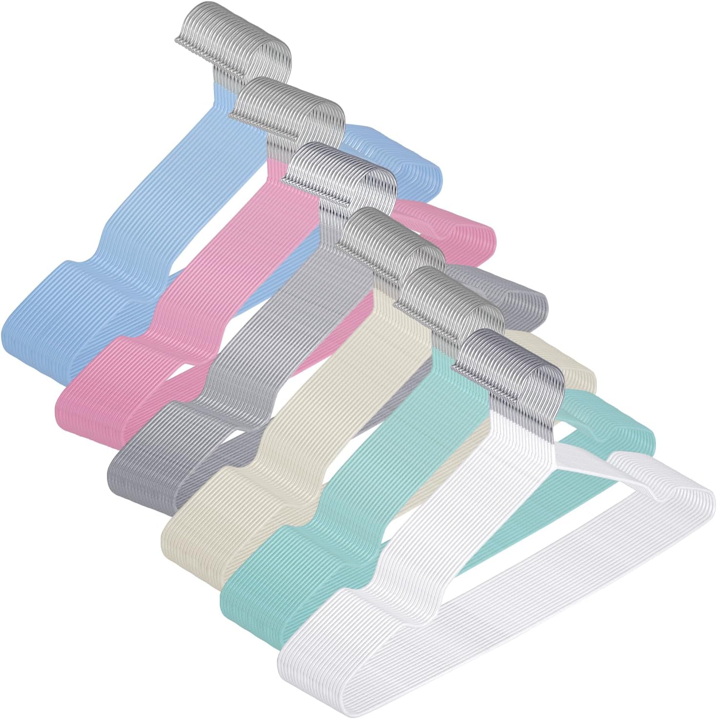 120 Pcs Metal Wire Non Slip Hangers Space Saving Strong 15.7 in Triangle Hanger for Closet Rack Dorm Clothes Bridal Boutique Dress Suit Coat (Colorful)