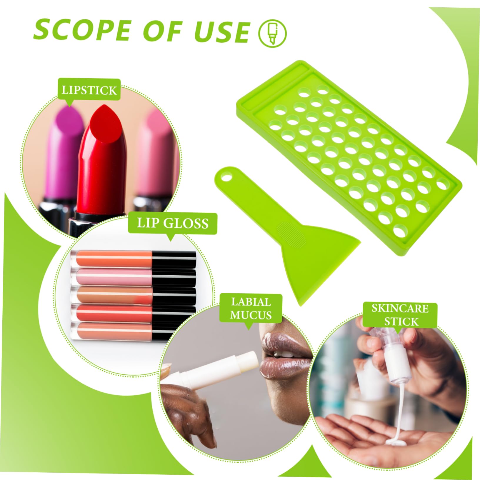 Kit para Hacer Bálsamos Labiales DIY con Bandeja de 50 Agujeros y Espátula