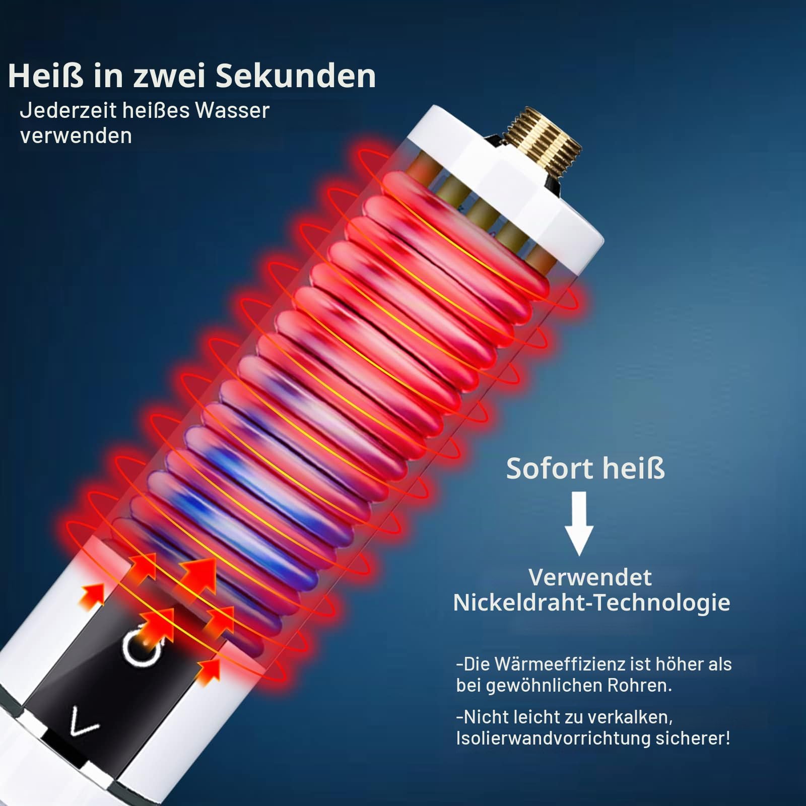Mini Durchlauferhitzer Elektrische Durchlauferhitzer mit Bad Dusche Kit, Mini Instant Warmwasserbereiter Durchlauferhitzer Tankless für Badezimmer Küche, ohne Stecker (Weiß-5500W mit Duschset)