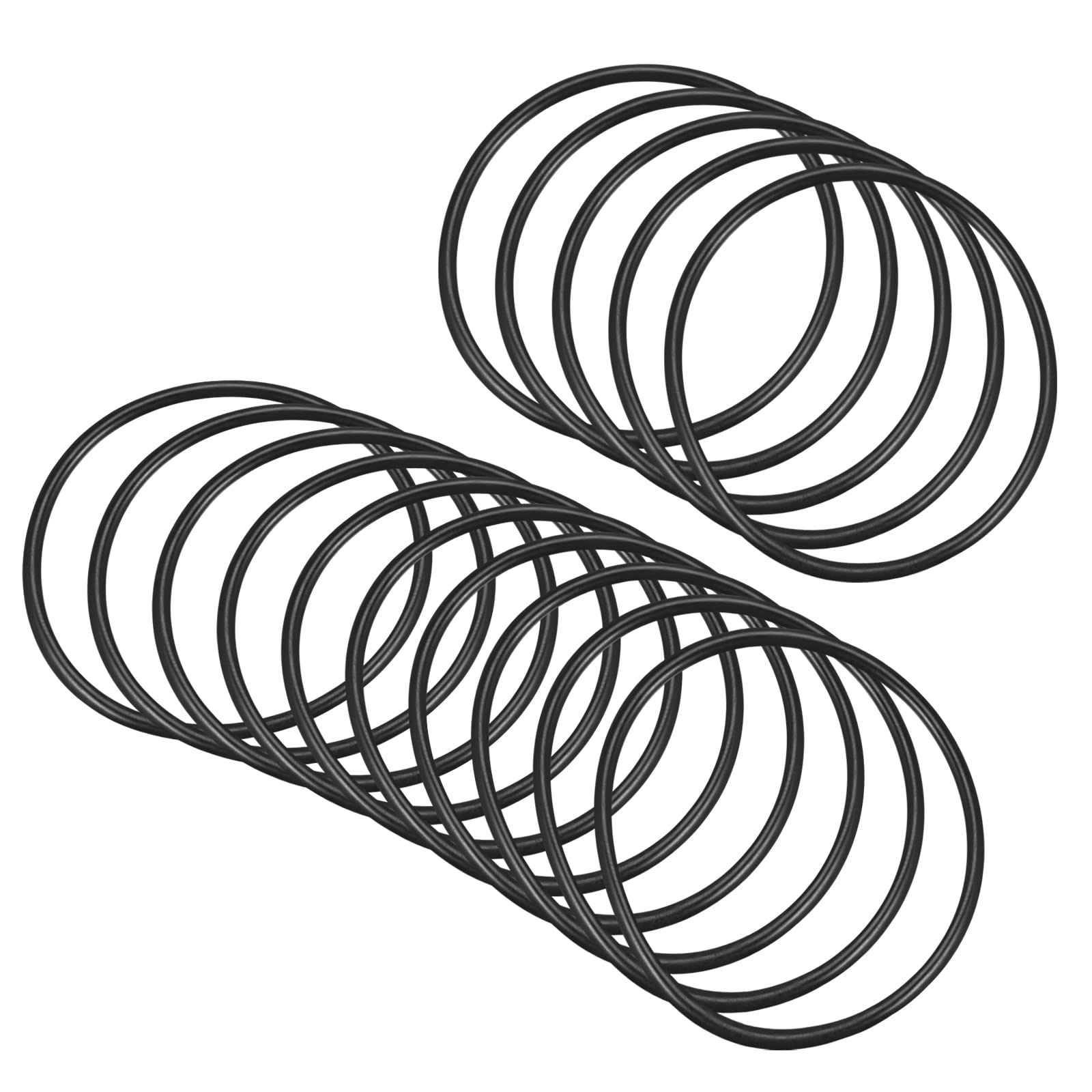 QUARKZMAN 75mm x 68mm x 3,5mm Nitrilo Goma Juntas Tóricas x 15uds Redondo Junta Arandela para Grifo Plomería Reparación Sellado Conexión [Negro]
