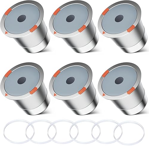 Filtros de café reutilizables de acero inoxidable, filtro universal de acero inoxidable recargable para cafeteras Keurig 2.0 y 1.0 (paquete de 6)