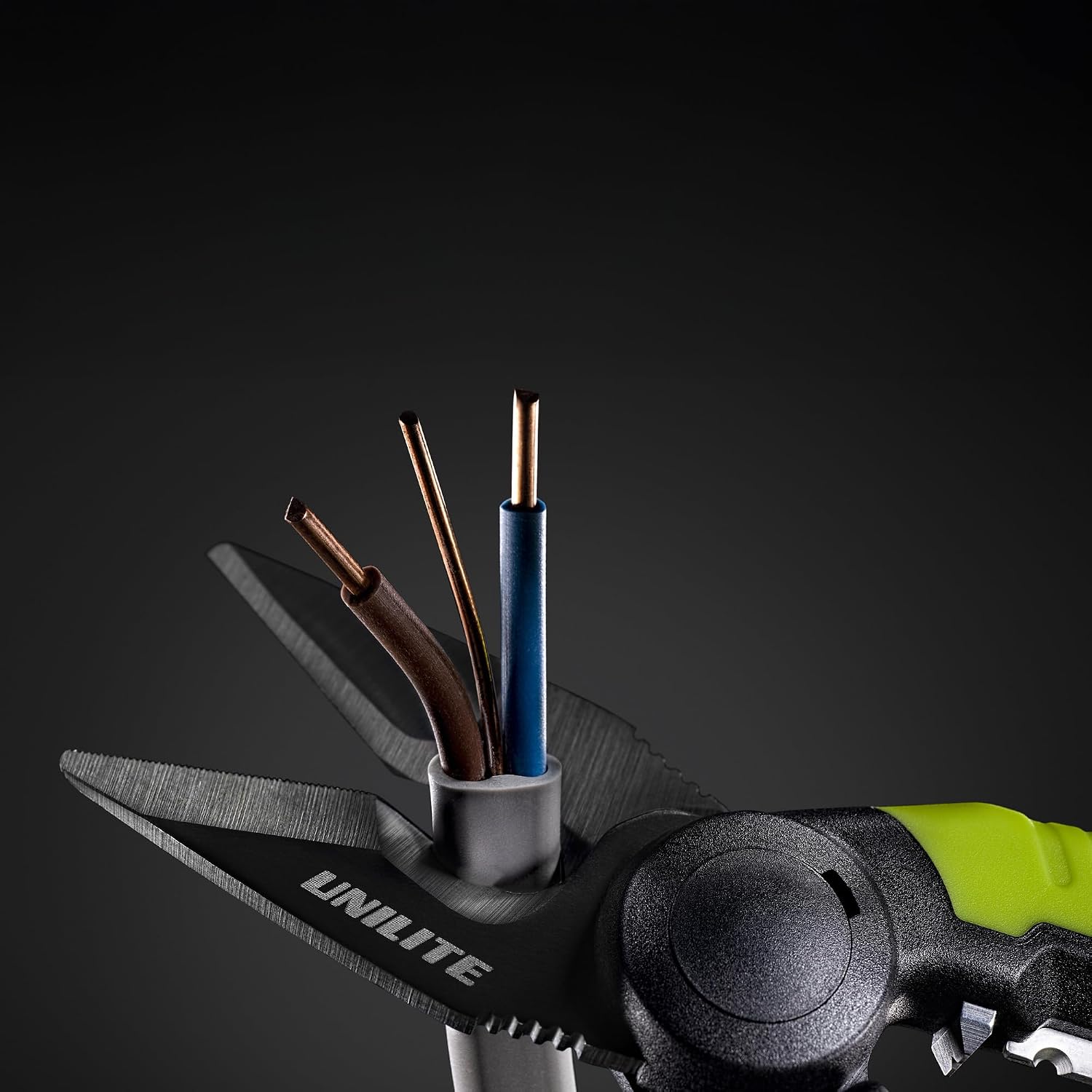 Unilite: ES-6 Electricians Scissors – 6” High-Grade 4034 Japanese Stainless Steel Blades, DLC Coating, Wire Stripper & Crimper, Full TPR Handle, Heavy Duty Steel Frame, Belt Sheath