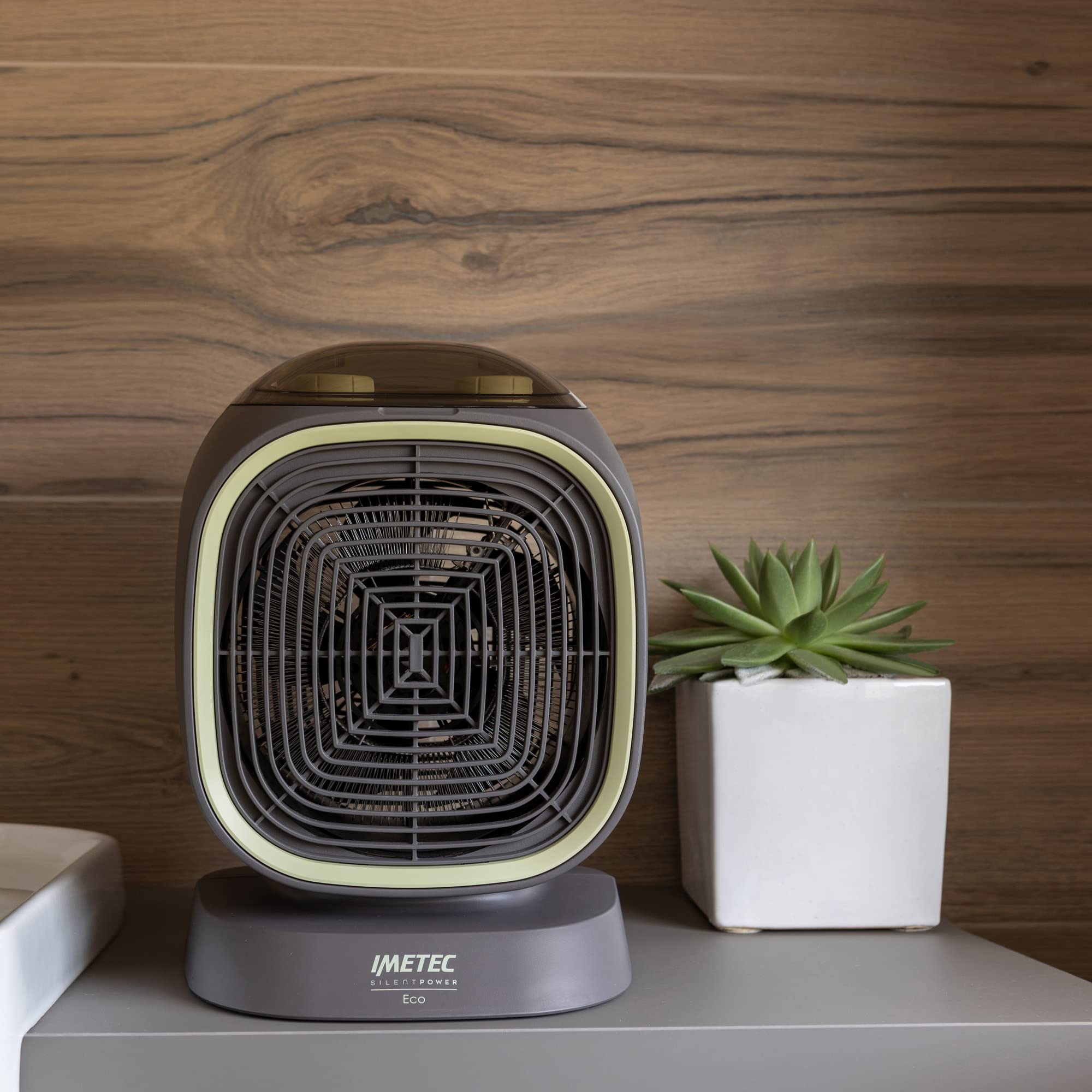 Imetec Silent Power Eco, cichy termowentylator, technologia ECO, 2100 W, funkcja zapobiegania zamarzaniu, regulacja temperatury, 4 funkcje, termostat pokojowy