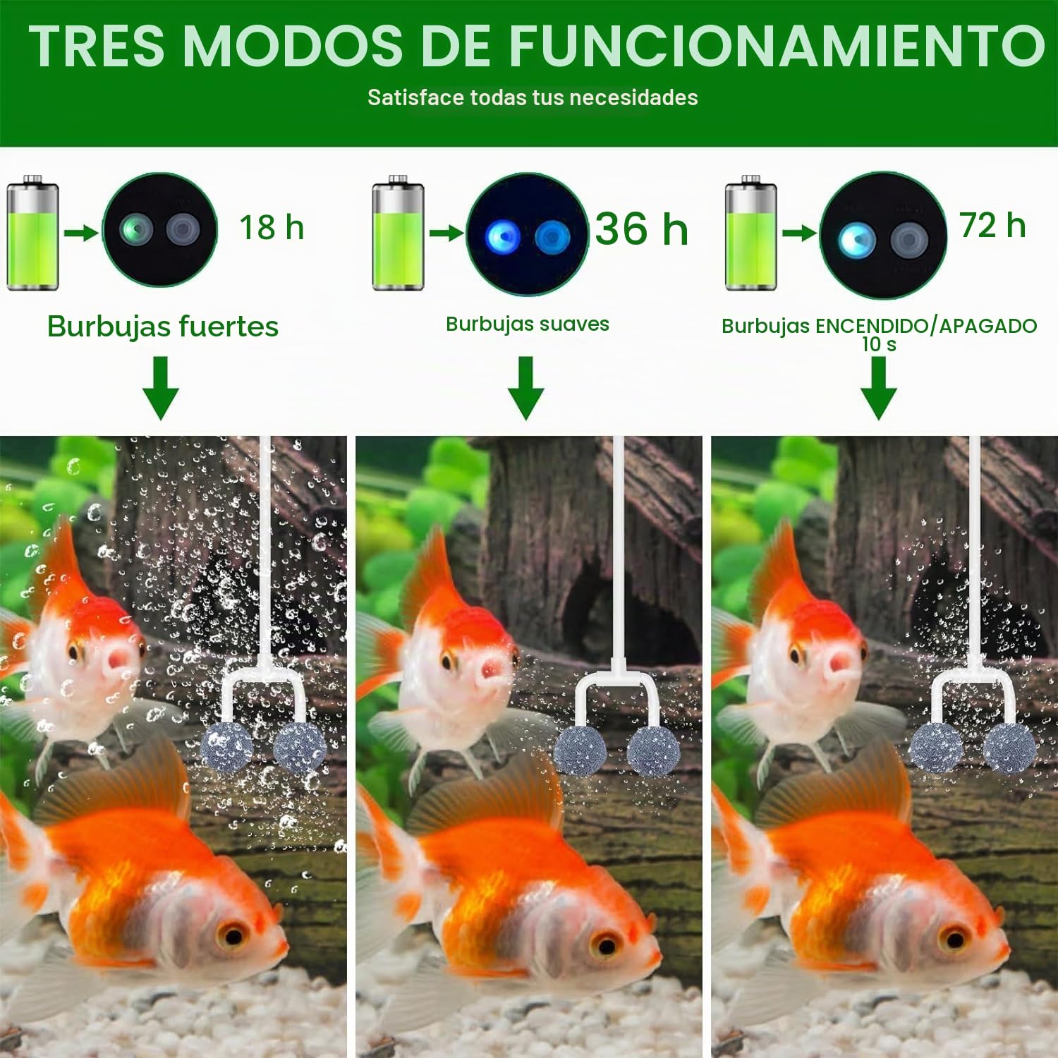 Aireador Solar para Estanques Con Bomba de Aire, 3 Modos (18H/36H/72H), 4 W y 2200 mAh, Regulador de Burbujas para Uso Al Aire Libre