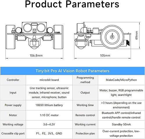 Vista 13 de Yahboom Micro:bit Kit de construcción de ciencia de codificación para bricolaje, juguetes inteligentes, kit robótico para automóvil, aprendizaje
