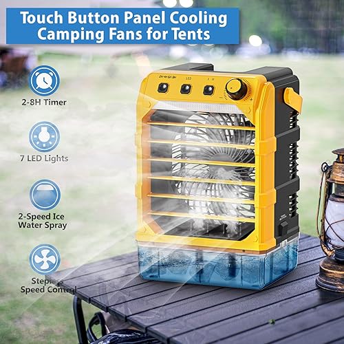 Miniatura 9 de Ventilador de nebulización portátil compatible con batería Dewalt de 20 V60 V (sin batería) o alimentado por USB, ventilador de refrigeración para