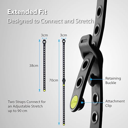 Miniatura 4 de BONE Bike Strap Lite (paquete de 2), correas para portabicicletas, correa estabilizadora de rueda de silicona ajustable y sin arañazos para
