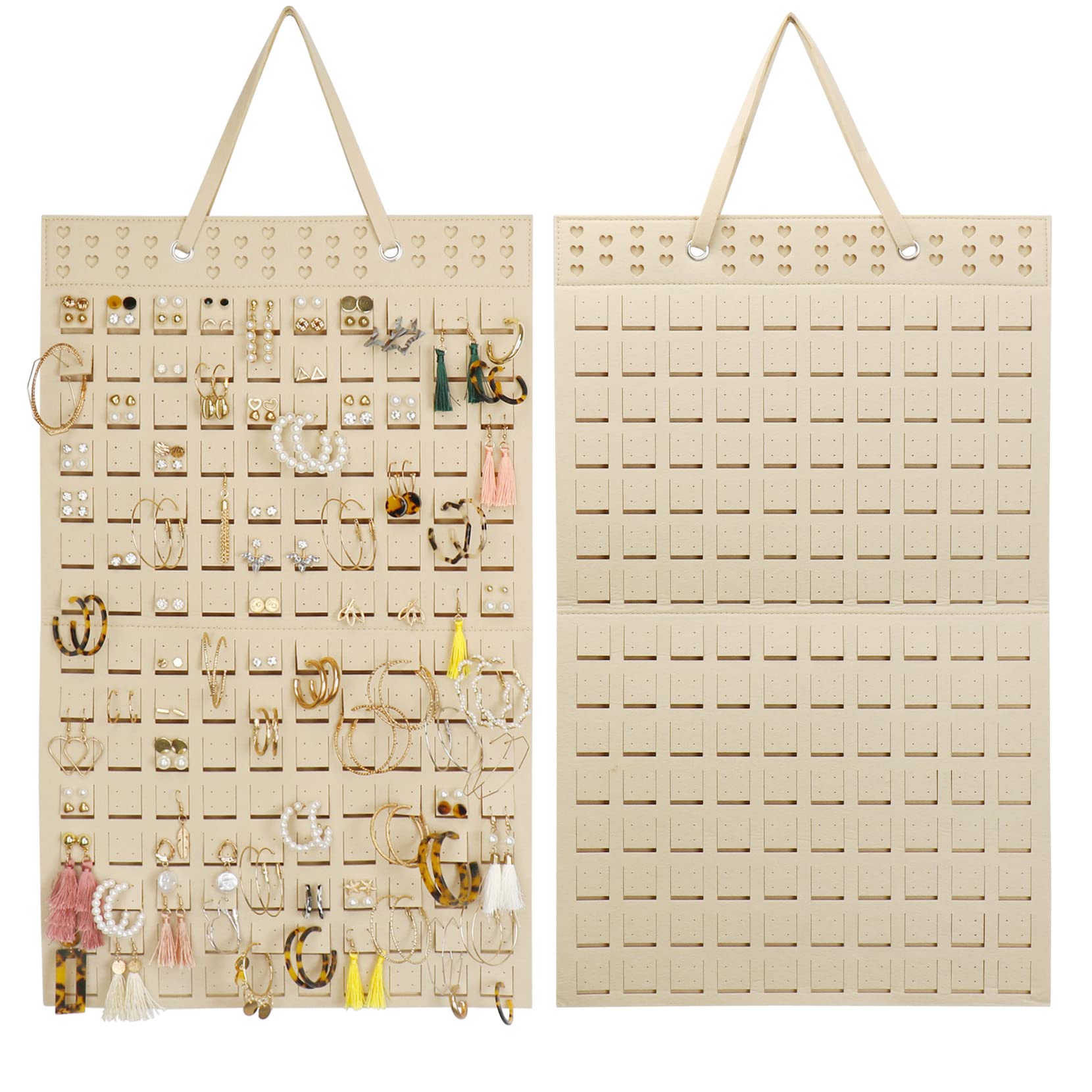 Resovo Hanging Earrings Organizer, Earring Holder & 20 Hooks, Holds Up To 300 Pairs, Compact Design, Soft Material, Earring Hanger Earring Display Hanging Organizer for Women Girls -1 Pack