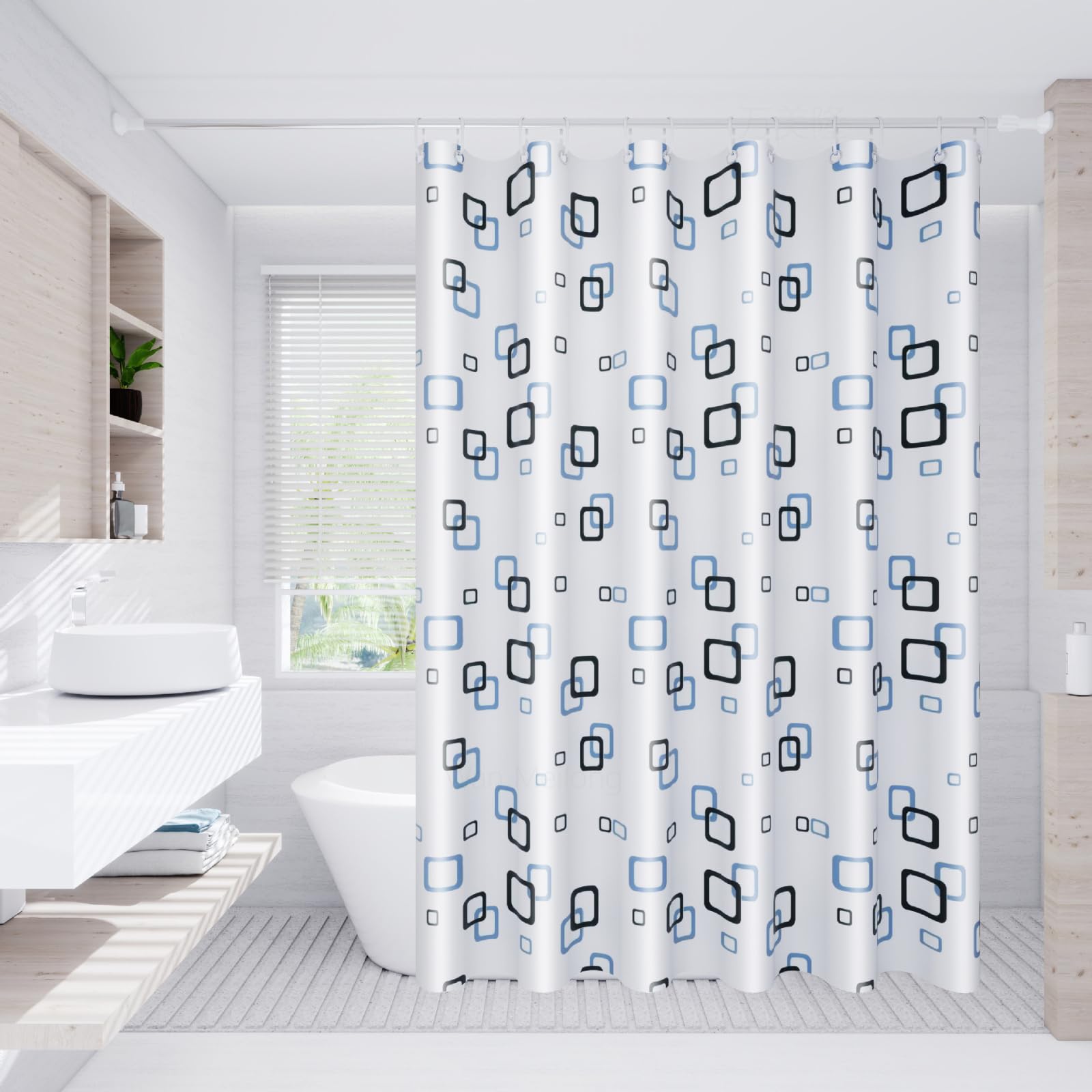 Rideau de douche imperméable 180x220 pour éviter l'eau sur le sol