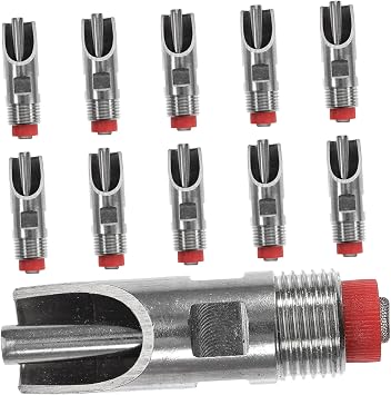 MERRYHAPY 10PCS Automatic Pig Waterer Heavy-Duty Stainless Steel Pig Drinking Tool Splash-Proof Nipple Feeder for Livestock for Farm Use