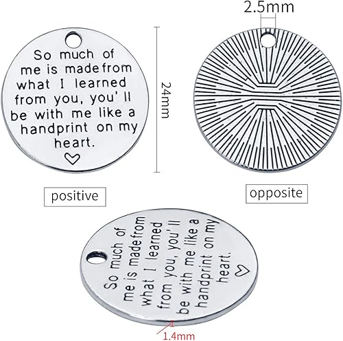 Miniatura 10 de Aylifu Dijes inspiradores con palabras, 30 piezas de colgantes de letras grabadas con mensaje grabado, cuentas de suministros de manualidades,