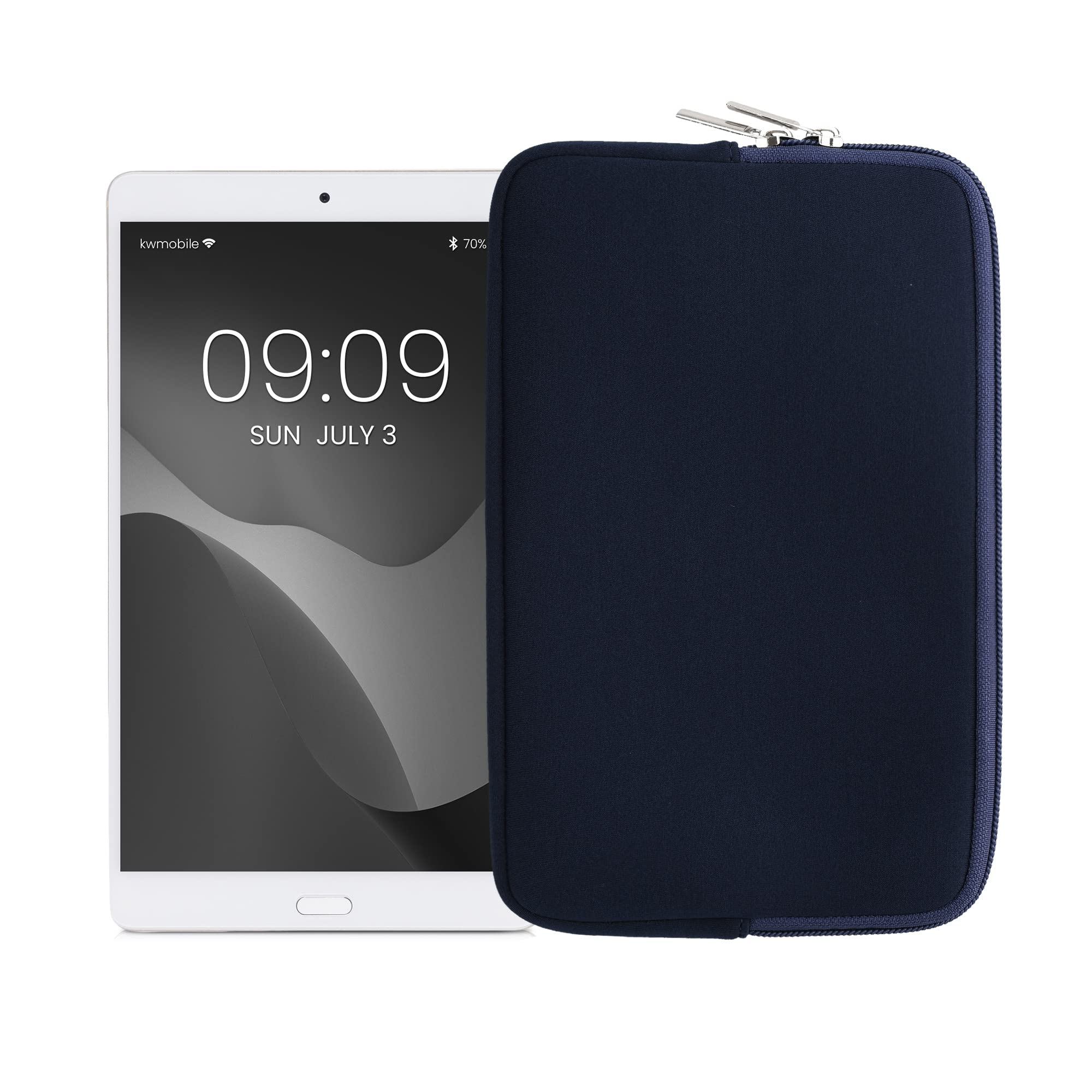kwmobile Tablet Hülle Universal Neopren Tasche – Dunkelblau