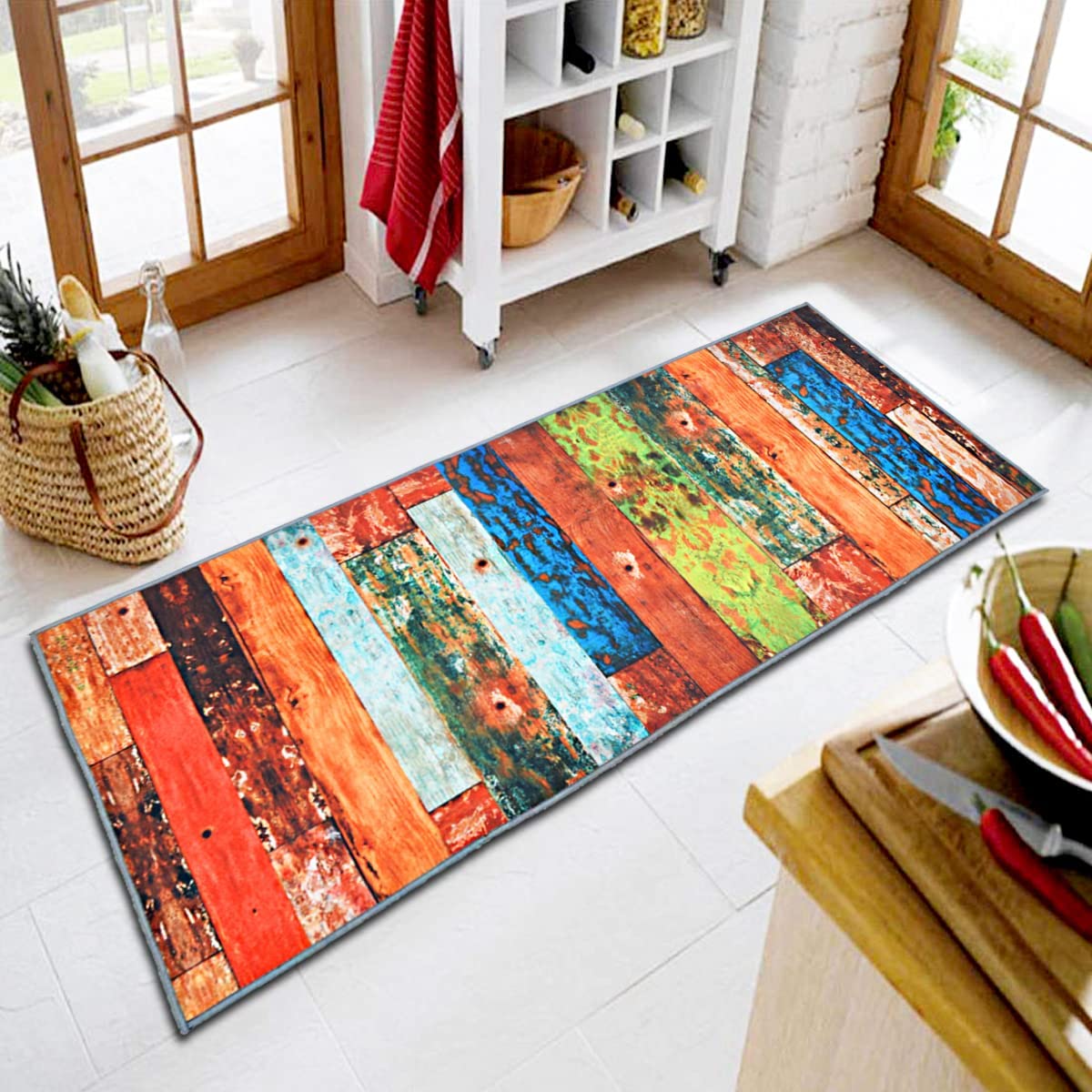 ishro home Nylon 3D Printed American Bedside Runner Carpet Anti Skid For Home/Kitchen/Kitchen/Living Area/Office Entrance. (Stripes, 22 X 55), Iris (B09P461W9Q) Amazon Price History, Amazon Price Tracker