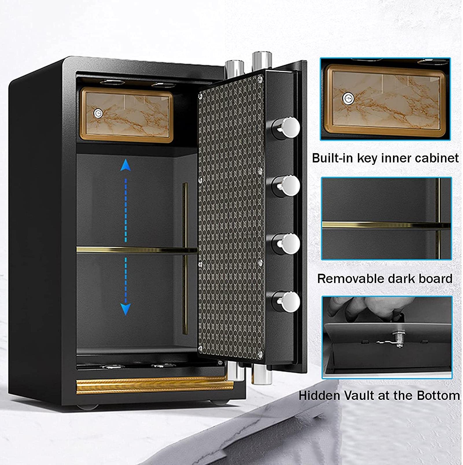 RLKHXBS Safe,Home Safe, Security Safe Home and Office Fireproof and Anti-Theft Lockers Key Password Mechanical