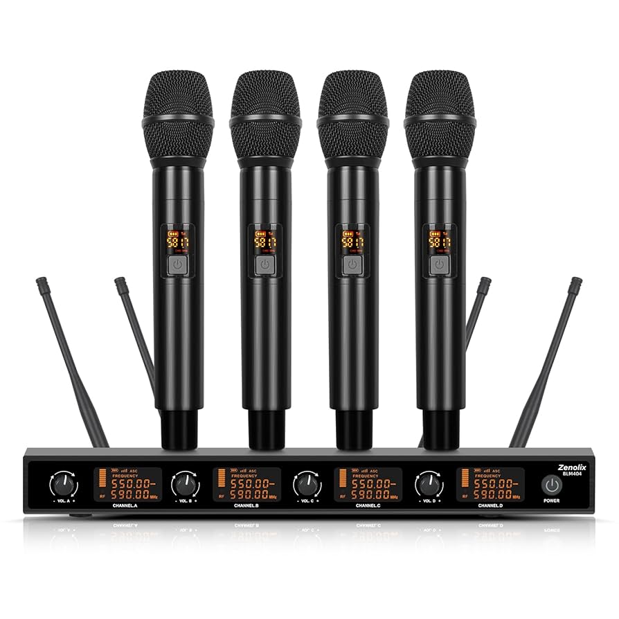Amazon.com: Wireless Microphone System, 4 Channels UHF Metal