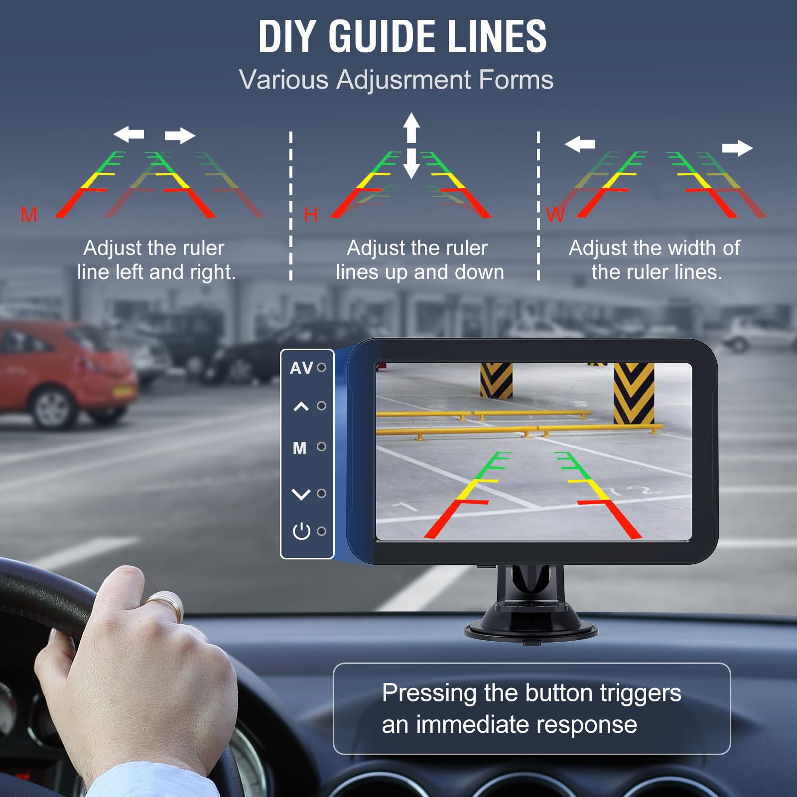 PARKVISION Rückfahrkamera Set 7" Monitor, Kabel, 12V, PKW SUV Pick-up | Plug & Play: Strom via Zigarettenanzünder oder Rückfahrscheinwerfer