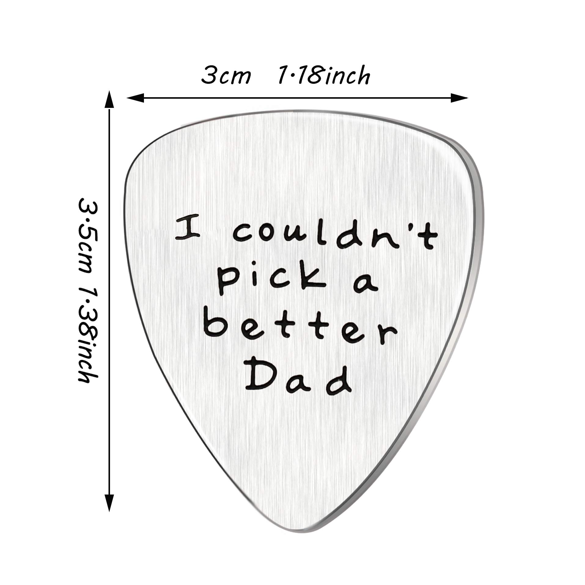 Fathers Day Gift Mens I couldn't Pick a Better Dad Guitar Pick Custom Gift for Daddy Papa Stainless Steel (Matte)