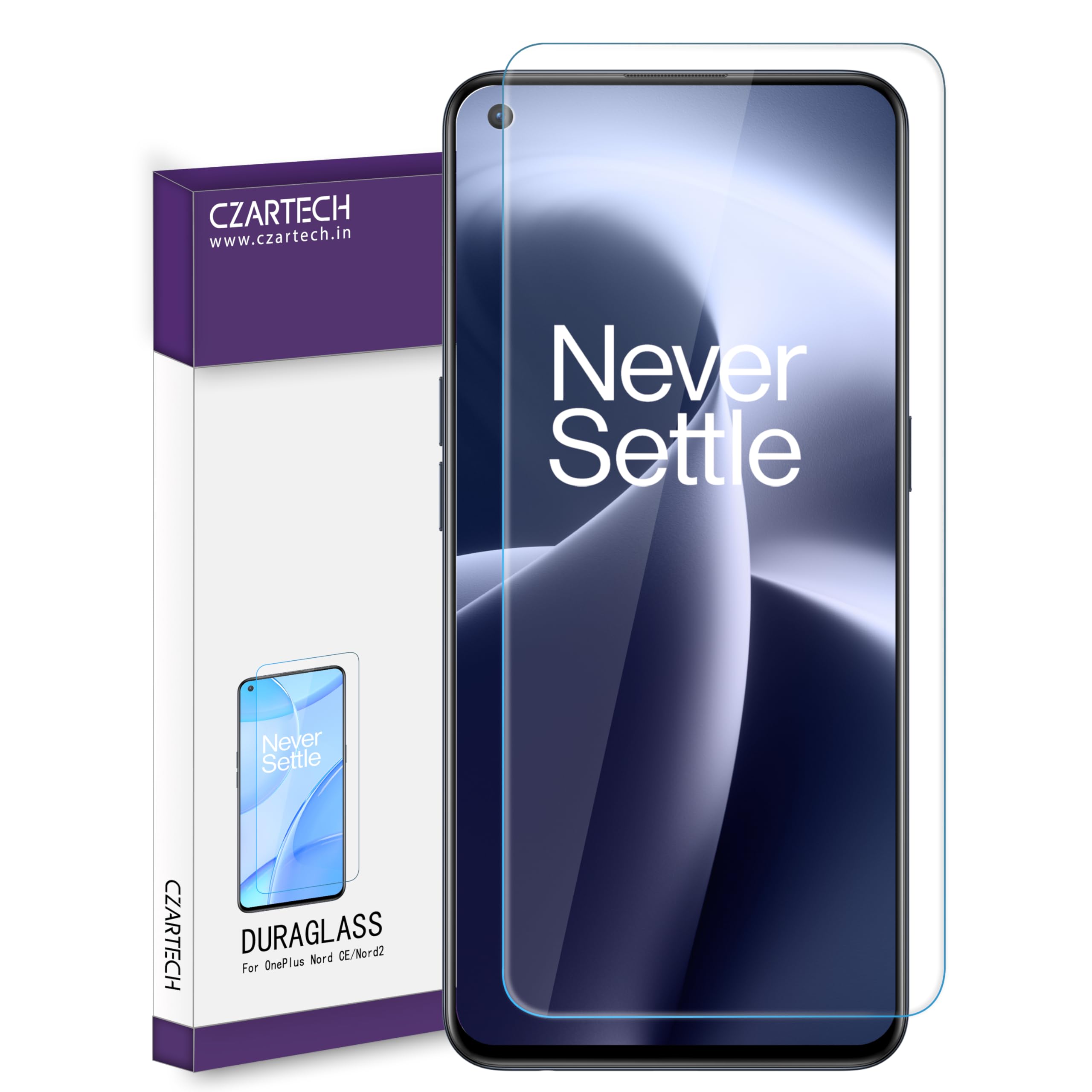 Czartech Tempered Glass guard for Oneplus Nord CE 5G | Oneplus Nord 2 5G | Oneplus Nord 2T 5G with Easy Installation Kit (B0B642WQJ2) Amazon Price History, Amazon Price Tracker