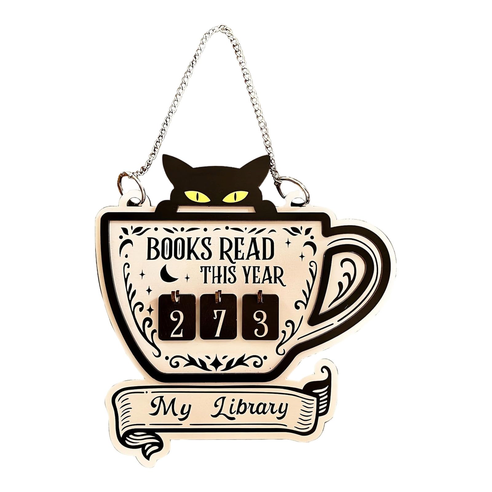 Kalttoy A Books Read This Year Counter Ornament For Home Library Decorations Personality Book Trackers Sign Bookshelf Decors Book Lover Gifts
