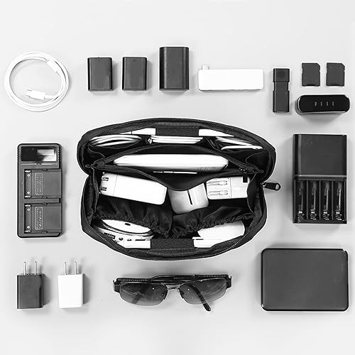 Miniatura 3 de RIGHT AWAY Bolsa de viaje para tecnología de viaje, funda impermeable para cables, organizador de electrónica, bolsa de almacenamiento para