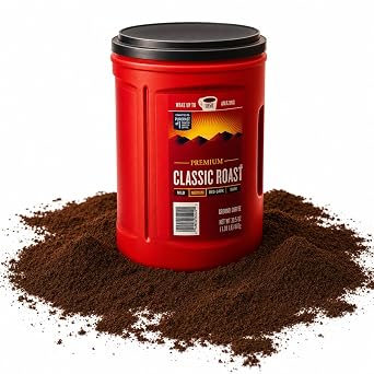 Premium Medium Roast Ground Coffee Smooth & Rich Flavor 43.5 oz Ground Cofee Pack of 1