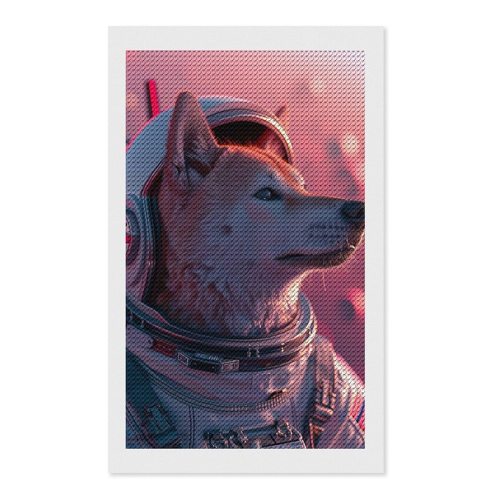 Junmoney Kishu Ken Astronaut Crystal Diamond Art Kit 12"x20", Modern Decor, Boho Decor, Wall Art Gift, Decorative Artwork, Creative Hobby