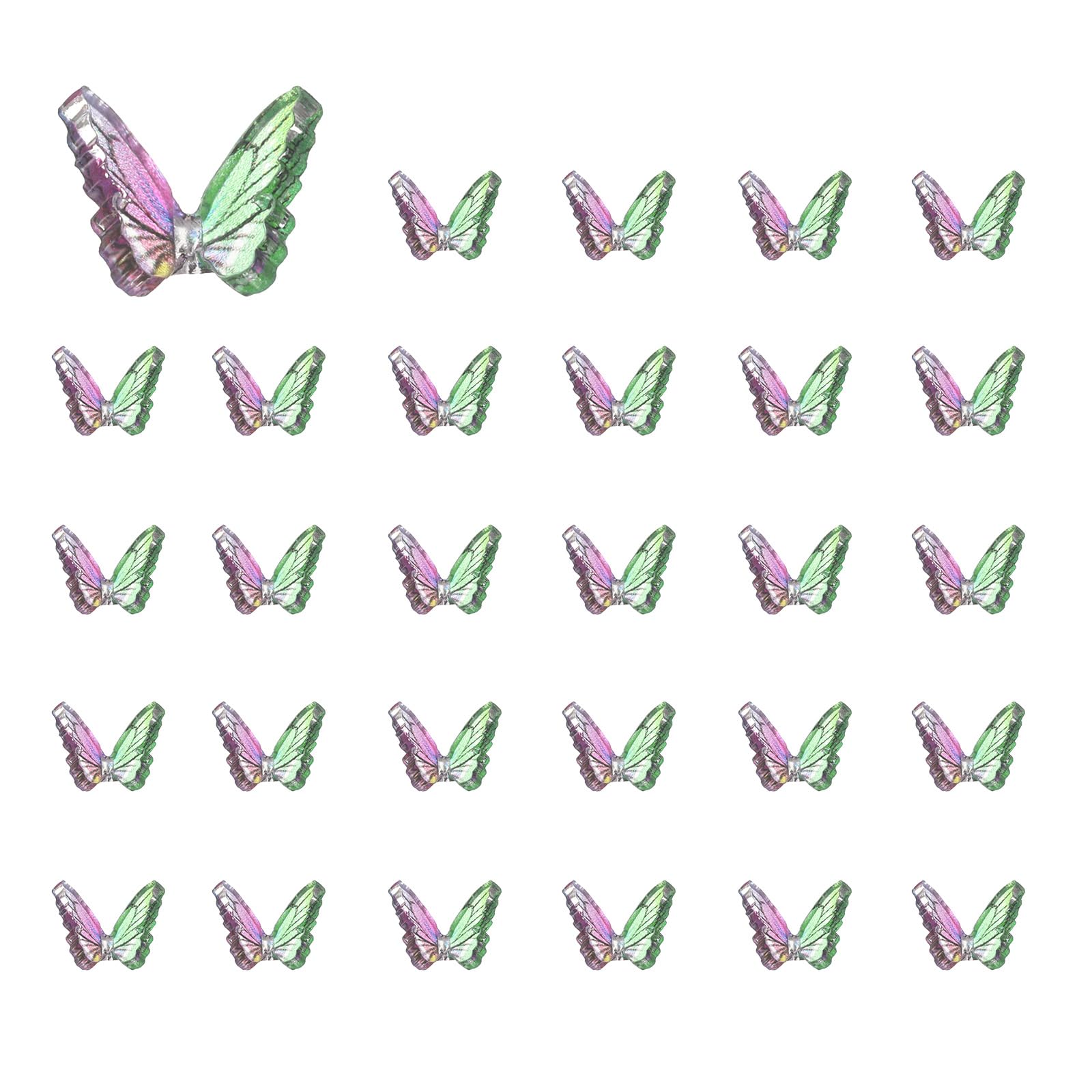 CoCud Mini Resin Butterflies, 8mm Length, Resin Miniature Dollhouse Accessories Teal