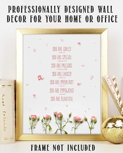 Miniatura 7 de You Are Lovely, Special, Precious Christian Bible Quote - Arte de pared con cita bíblica cristiana sin marco de 11 x 14 pulgadas, impresión