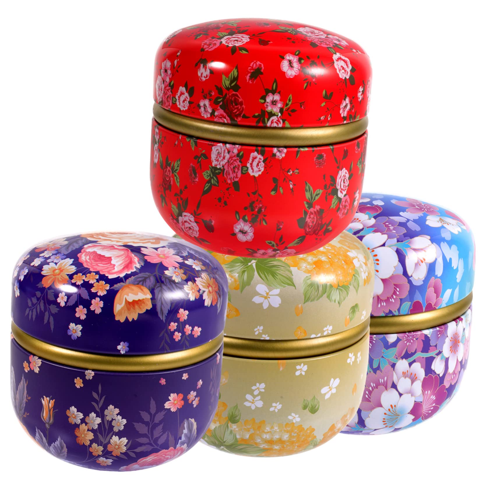 Hemobllo Scatola in Latta Vintage 4 Pezzi per Tè e Biscotti