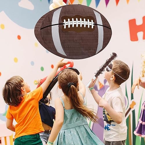 Miniatura 2 de Waenerec Piñata de fútbol con palo de piñata y decoración de fiesta de fútbol colgante, juegos de fútbol para niños de 8 a 12 años, juguetes de