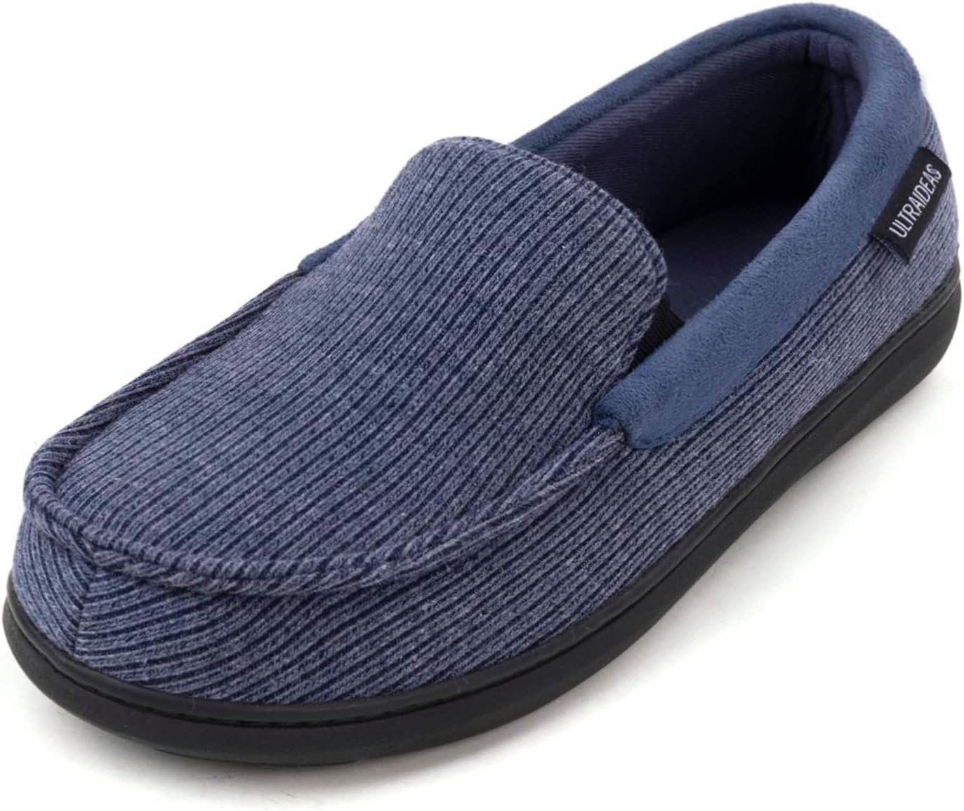 Men's Moc-Toe Slippers Loafer House Shoes Indoor Outdoor Memory Foam with Breathable&Warm Knit Upper