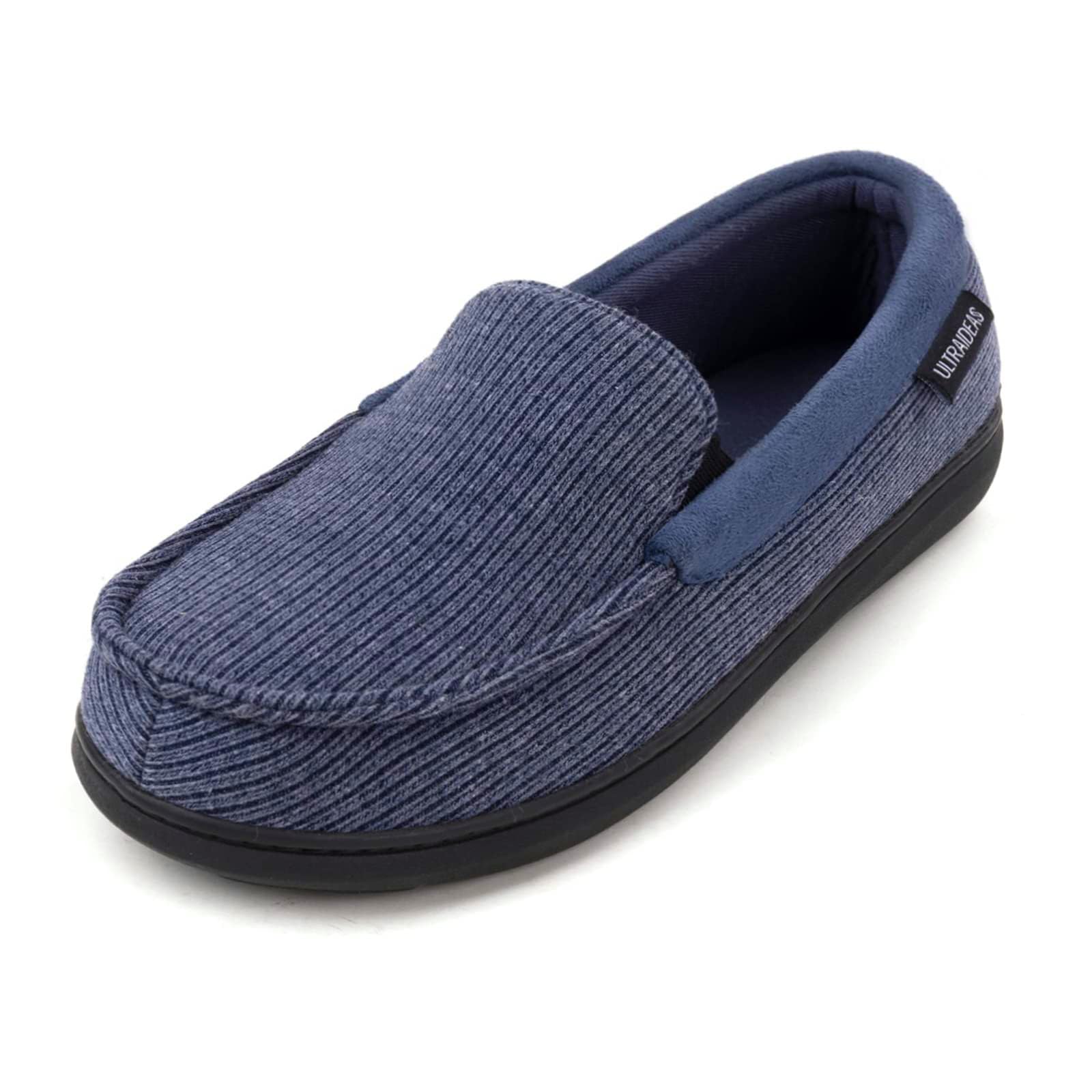 ULTRAIDEAS Mens Moc-Toe Slippers Loafer House Shoes Indoor Outdoor Memory Foam with Breathable Warm Knit Upper
