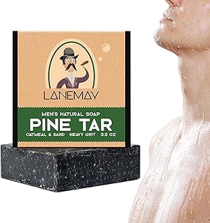 All-Natural Soap Men - Natural Bar Soap for Men - Cold Process Pine Tar Soap for Men, Handmade Natural Bar Soap for Men for Remove Skin Dirt and Oil Tytlyworth