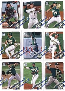 2021 Topps Complete (Series 1 & 2) Oakland Athletics Team Set of 21 Cards: Matt Chapman(#3), Jesus Luzardo(#46), Sean Mana...