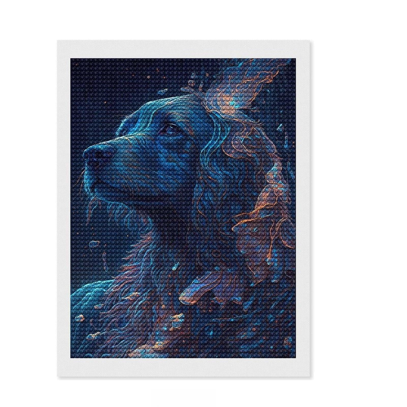 Junmoney Irish Setter Dog Diamond Painting Canvas Set 12"x16", Neat Printed Canvas, Creative Leisure Activity, Cosy Home Accent