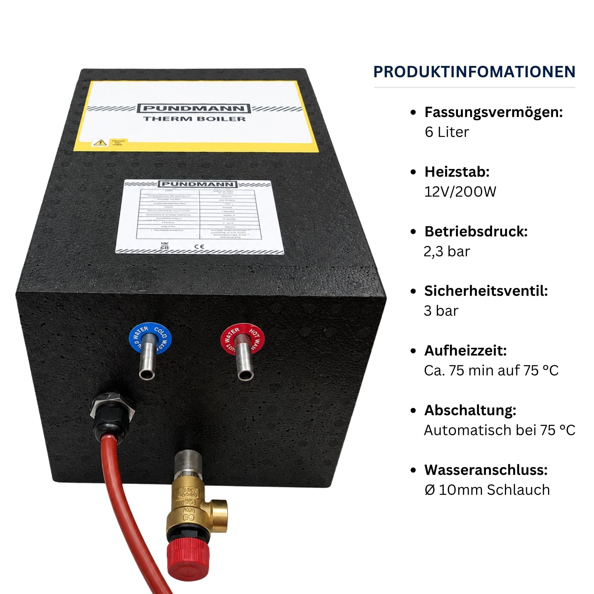 Chauffe-eau électrique Therm 12V : 6L